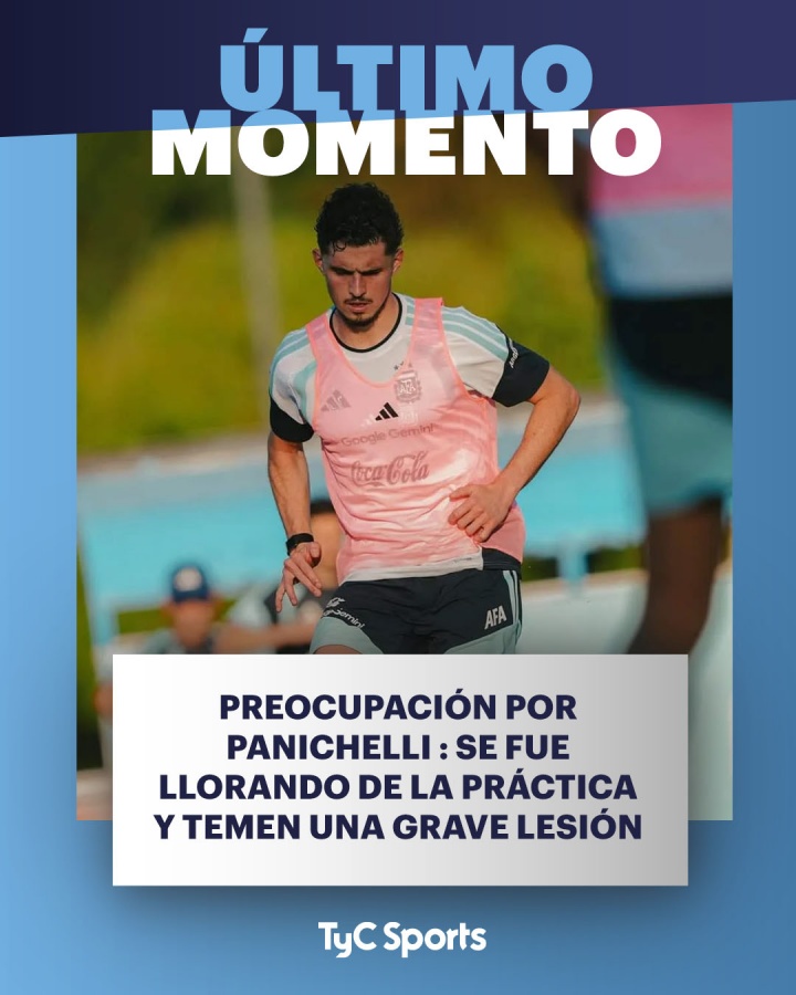 TYC:帕尼切利训练时受伤泪洒球场,几年前他曾遭遇十字韧带重伤